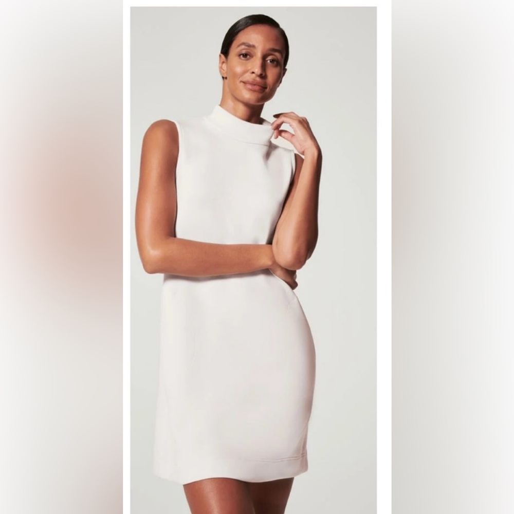 Used Spanx Air Essentials Sleeveless Dress. The color is called Powder (lt grey)